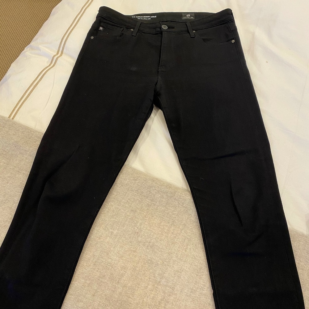 AG Farrah High Waist Ankle Skinny (Super Black)